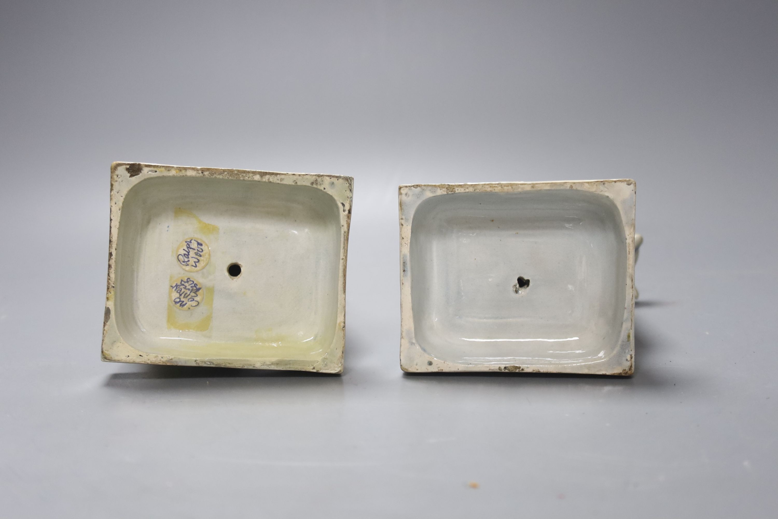 An early 19th century Ralph Wood Staffordshire group 'No Contest', 17.5cm and a similar bocage group, 'Scuffle', 21cm